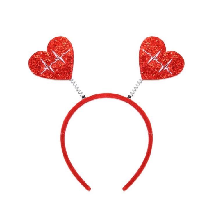 Čelenka na Valentýna pro ženy i muže Třpytivá čelenka se srdíčkem Narozeninové party doplňky pro festivalové setkání