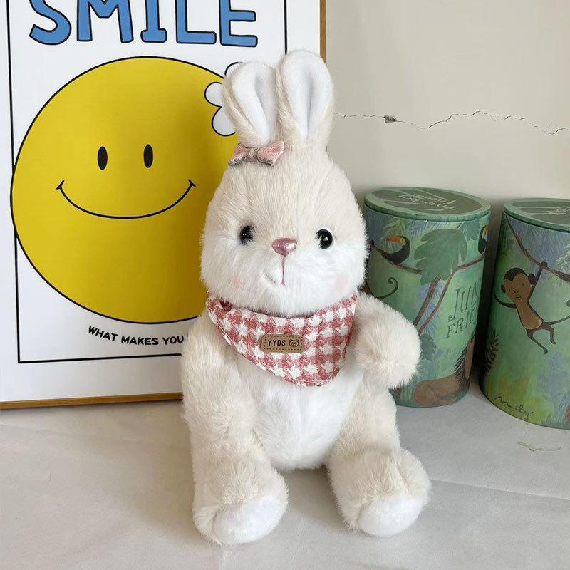 Niedlicher Lätzchen Bär Puppe Plüschtier Beruhigungskissen Greifautomat Stoffpuppe Geburtstagsgeschenk Mädchen