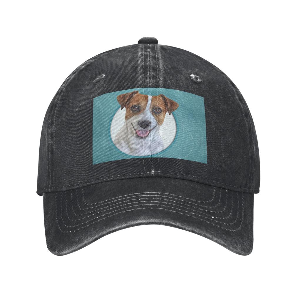 Dog Jack Russell Terrier Drawing, illustration funny dog Denim Cap Casual Baseball Caps Adjustable Hat Unisex Baseball Hats