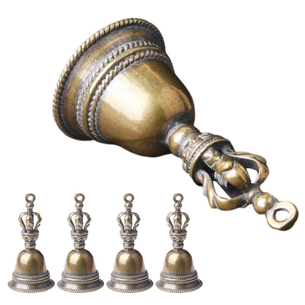 Mässingsklocka Mini Mässingsaltarklocka Vintage Bjällror Pentagram Wiccan Tillbehör Altare Ritualklocka Bjällra Mässing