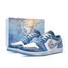 Air Jordan 1 Monster Lab, Insula Zhulang Pantofi de Baschet Vintage Low top Unisex Albastru Alb 553558-404(Echipa445-)