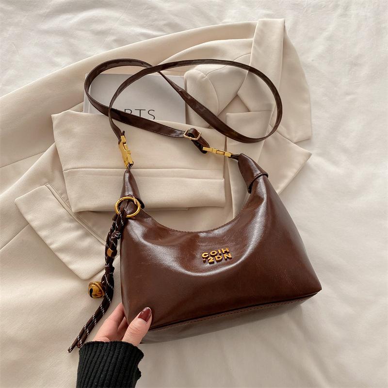 

Простая и модная женская сумка через плечо 2025 осень-зима новая корейская версия повседневная сумка-мессенджер персонализированная ins зарубежный стиль сумочка Without pendant темно-коричневого