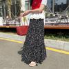 2025 Summer Floral Cotton-Silk Midi Skirt: Slimming, Thin Rayon Cardigan, Long Cake Skirt for Women.