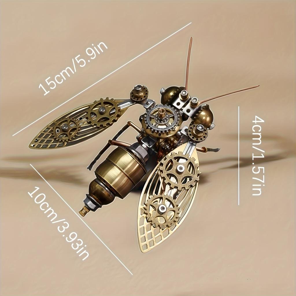 Creative Insect Decor Figurine Mechanical Metal Assembly Model Home Office Gear DIY Craft Desktop Decor Collectible Gift