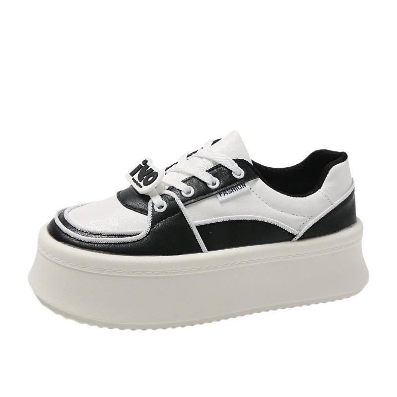 Muffin Platform White Shoes Women's Versatile Niche Board Shoes New Spring and Autumn Heightening Casual Sports Shoes