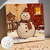 DIY Mini Framed Pearl Painting Kit Beads Snowman Canvas Home Decor Painting