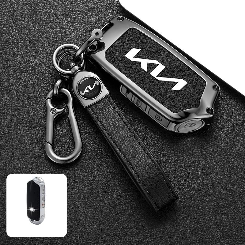 Zinc Alloy Leather Car Remote Smart Key Holder Case Shell For Kia KN Stinger Stinger GT GT Elite GT K9 Auto Interior Accessories