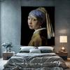 Girl With A Pearl Earring Velvet Tapestry, Vermeer Classic Art Wall Hanging, Premium Decor For Home Bedroom & Photo Prop