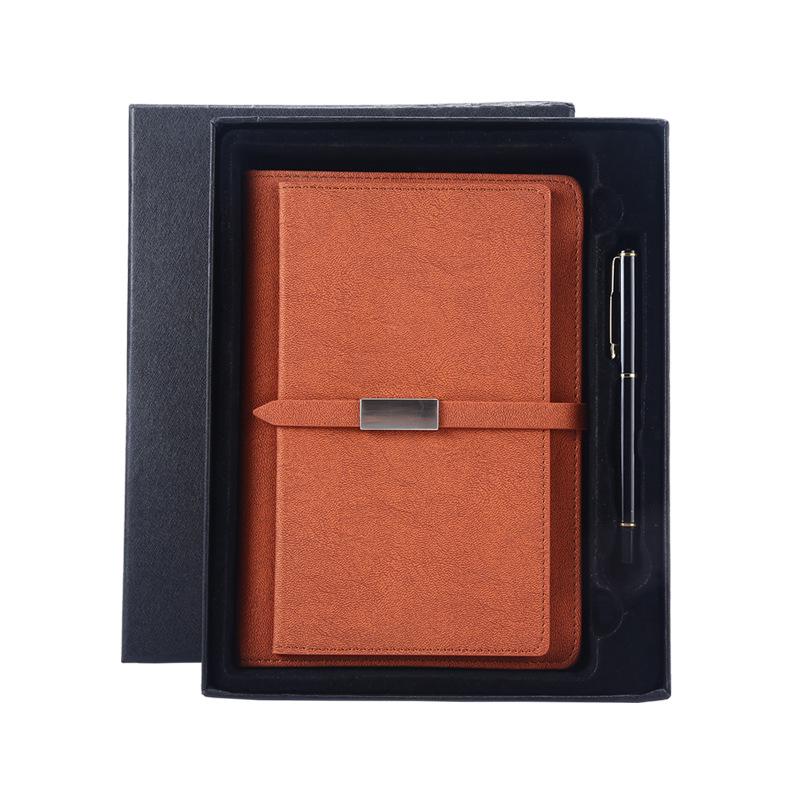 A5 Business Card Holder Notebook with PU Leather Cover and Buckle - Custom Logo Gift Set