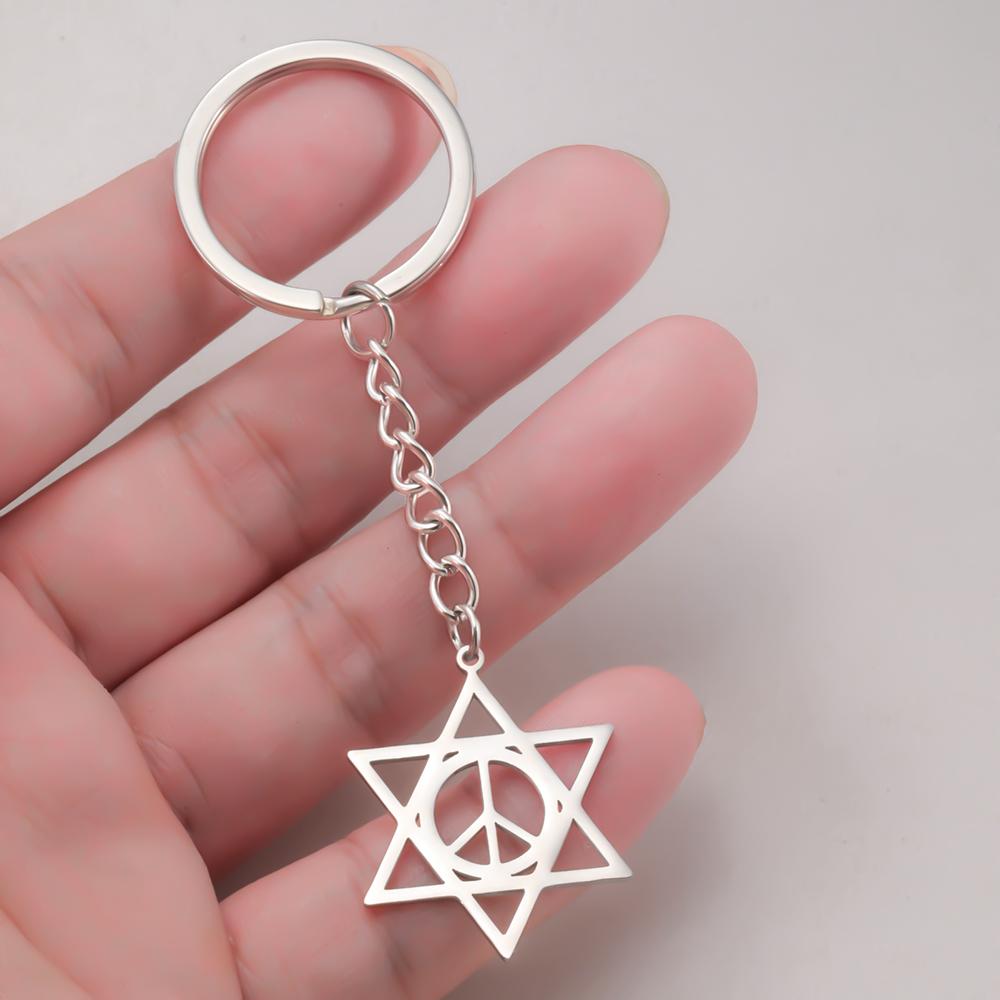 Dawapara Star of David Peace Symbol Necklace Peace Sign Jewish Hexagram Pendant Protection Talisman Stainless Steel Jewelry