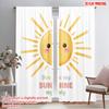 2pcs 2D Flat Printing Curtain Cute Cartoon Sun Sunshine Polyester Without Electricity Family Party Use for Outdoor and Home