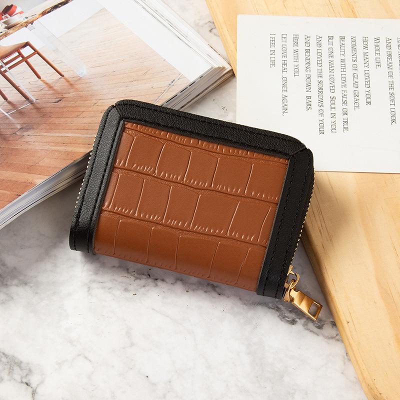 Card bag women's multi-card position solid color simple small fresh student anti-degaussing driver's license small credit card holder