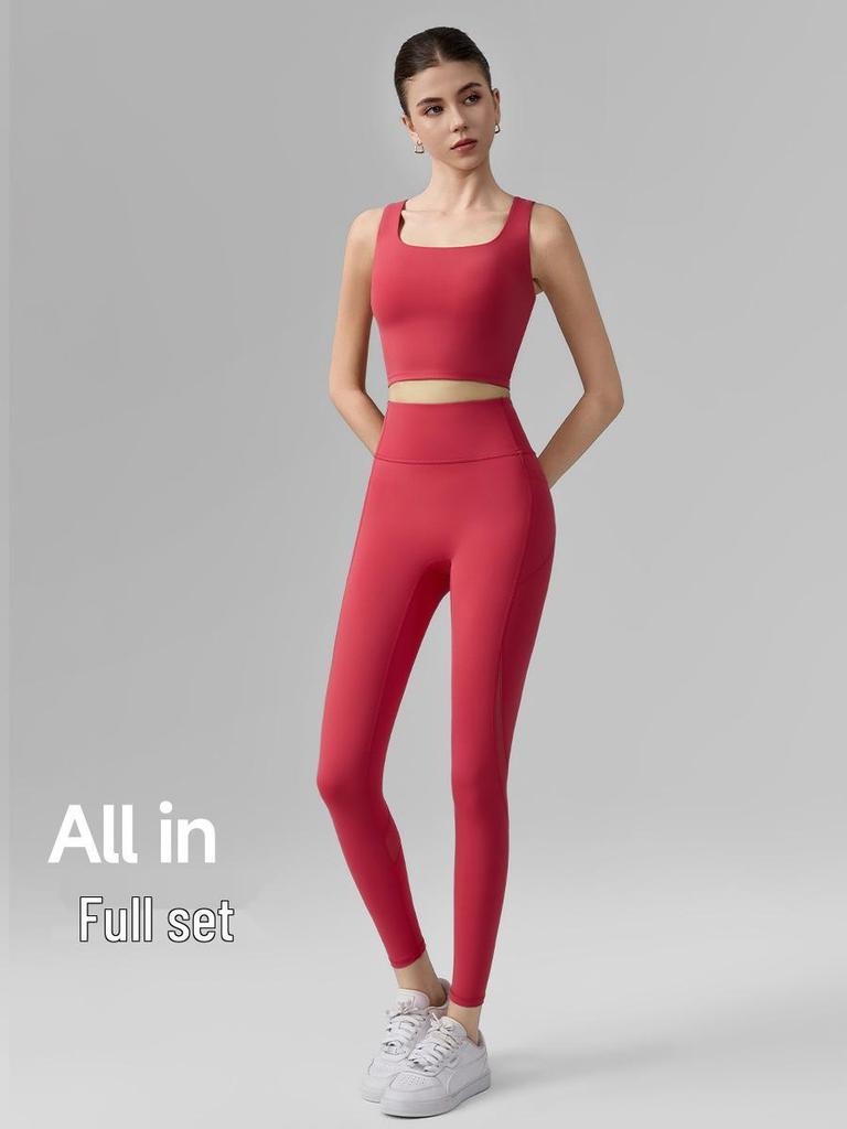 Damen Sport-Tanktop mit Schmetterlingsrücken und stoßfestem BH, festen Cups, ideal für Pilates und Yoga.