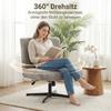 Swivel Accent Chair, Velvet Upholstered Lounge Chair with Height Adjustment for Living Room Office, Grey