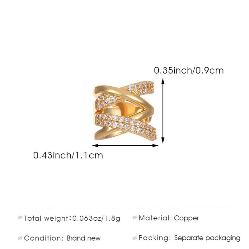 1Pcs Hollow Exquisite Zircon Ear Clip for Women Fashion No Pierced Copper Cuff Earrings Female Wedding Party Jewelry