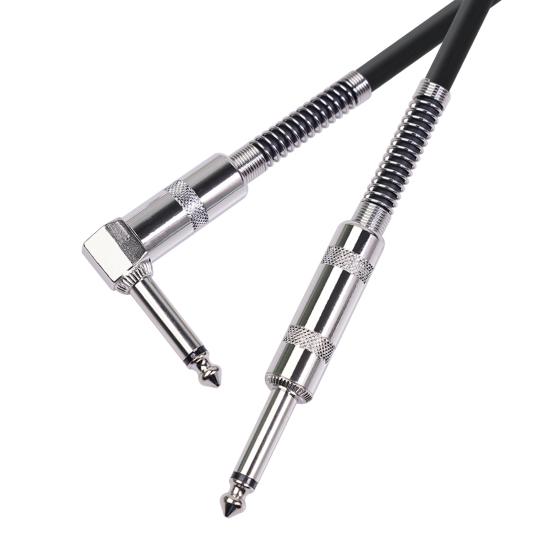 6.35 Electric Guitar Cable Straight To Right Angle Noiseless Audio Cable for Bass Guitar