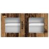 Porto Wall Mounted Glass Cabinet Reclaimed Wood Look 80 X 31 X 40 Cm Engineered Wood