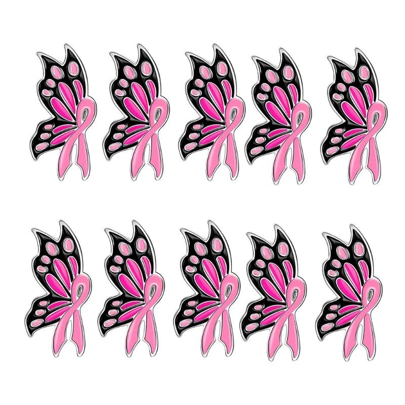 Ribbon Safety Pins Surviving Breast Cancers Awareness Lapel Pin Aid Badge Pins 1