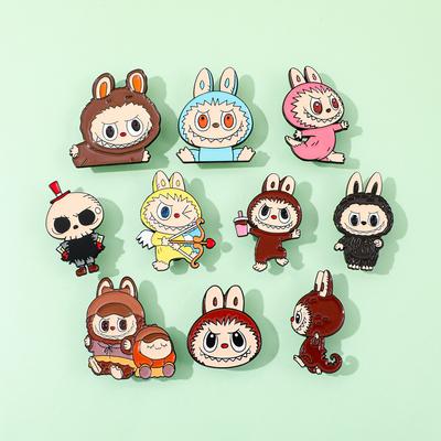 Creative Personality Labub Metal Badge European and American Film and Television Animation Character Rabbit Alloy Brooch