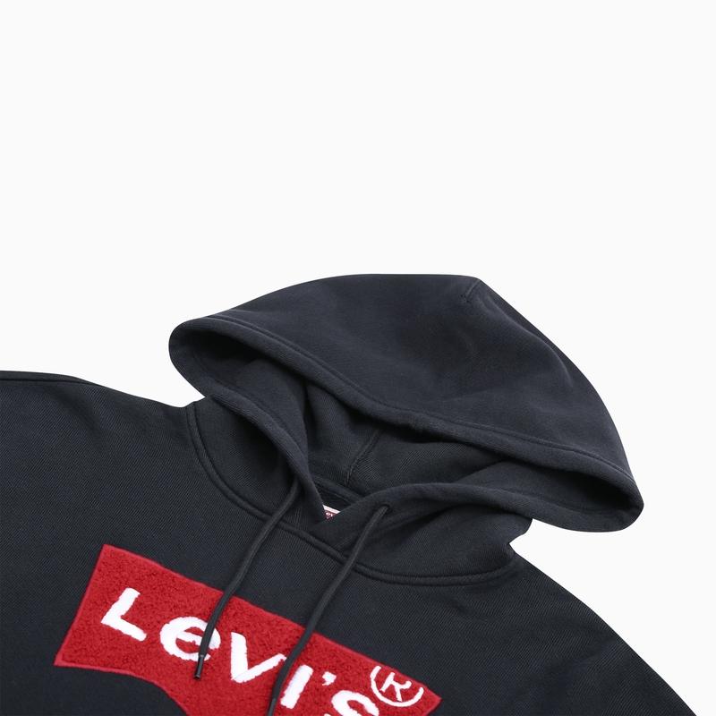 Levis Batwing Logo Embroidered Hoodie Men Hoodies Black 38479-0021