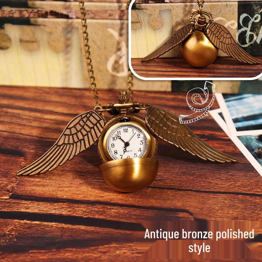 Retro Harry Potter Pocket Watch Pendant - Flip Cover, Digital Display for Kids & Elderly