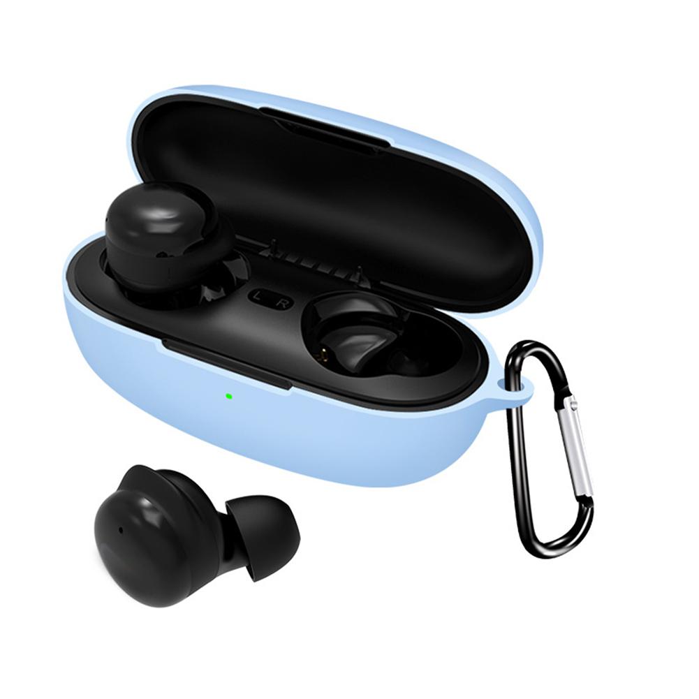 Earbuds Case for QCY T17 Wireless Bluetooth-Compatible Protective Cover with Buckle Earphone Silicone Protector Shell Accessory