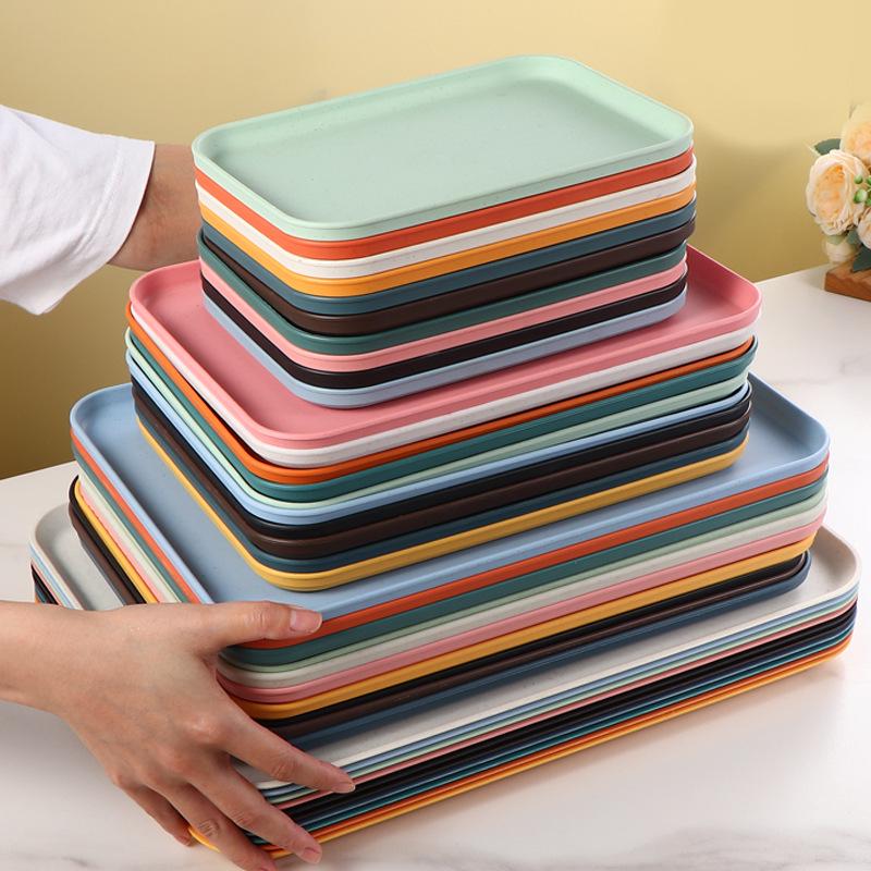 Plateau Rectangulaire en Paille de Blé pour la Maison, l'Hôtel ou le Restaurant - Idéal pour le Thé, les Collations et les Desserts