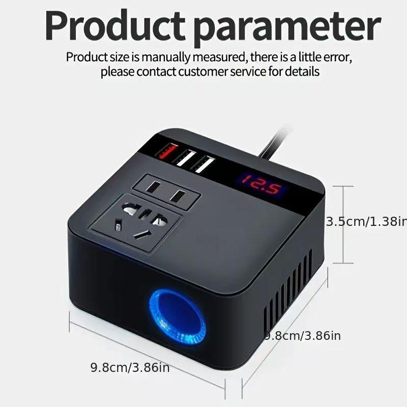 Car Inverter DC12V/24V To DC110V/220V 150W Peak LED Display Sockets Power Inverter Automobiles Inverters Adapters Fast Charging