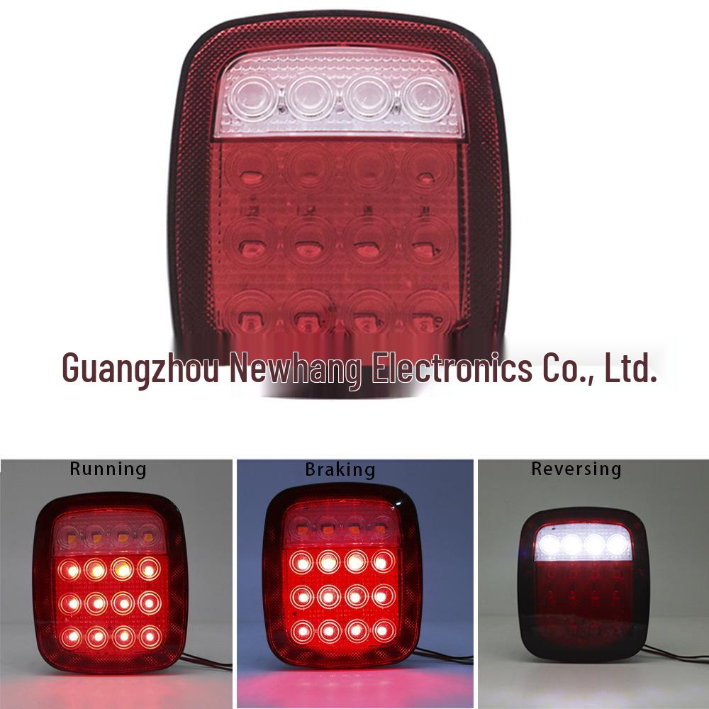 

LED Tail Lights for Jeep Wrangler TJ CJ YJ JK: Parking, Reverse, Brake, and License Plate Illumination
