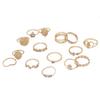 15Pcs Twist Stackable Knuckle Rings Carved Hollow Heart Finger Rings Jewelry Accessory