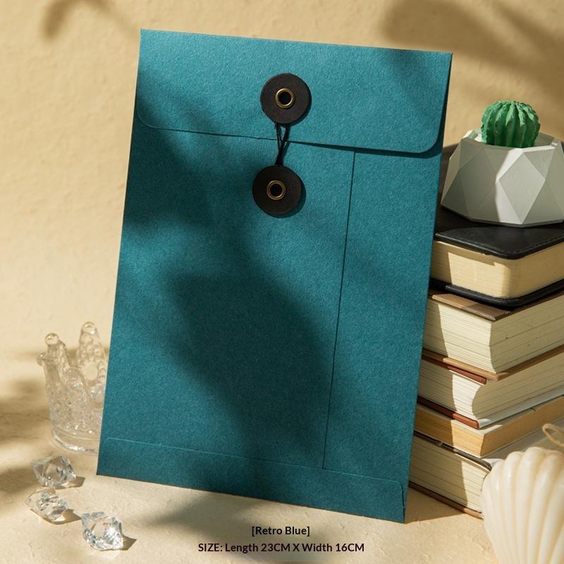Durable Thickened Kraft Paper Envelopes String Tie Closure A4 A5 A6 Sizes Invoice Document Storage Pouch for Office Workers