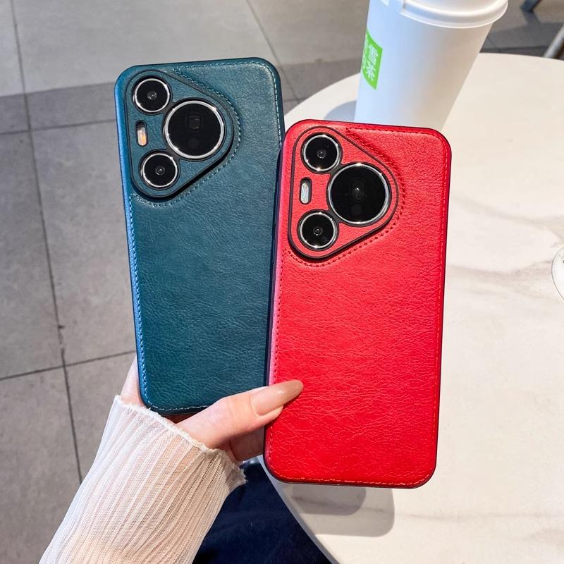 Retro Style Leather Pattern Suitable for Huawei Pura70pro Mobile Phone Case P70 Ultra Leather P70 New Model Full Inclusive Anti Fall