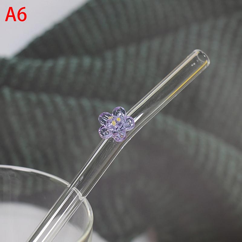 Květinová skleněná brčka Opakovaně použitelná brčka na pití Roztomilé brčko na festivalovou párty Svatbu Koktejlový bar Pláže