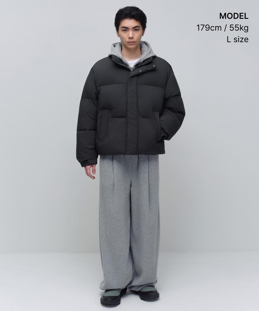 Musinsa Standard Daily Puffer Short Padded Jacket [Dark Gray]