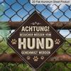 2D Flat - 1pc Vintage Dog Warning Themed Aluminum Sign, German Slogan Wall Art, Rustic Aluminum Plaque, Suitable for Dog House, Pet Shop, Yard