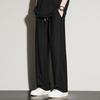 New Style of Edging Summer Ice Silk Trousers Men's Hong Kong Style Straight-leg Wide-leg Pants Ultra-thin Sports Pants