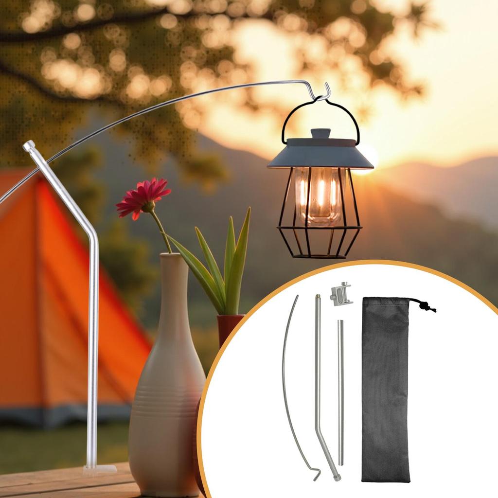Camping Lantern Stand Desktop Rack Multipurpose Easy to Use Light Holder Lamp Stand Light Post for Garden Backpacking BBQ Hiking