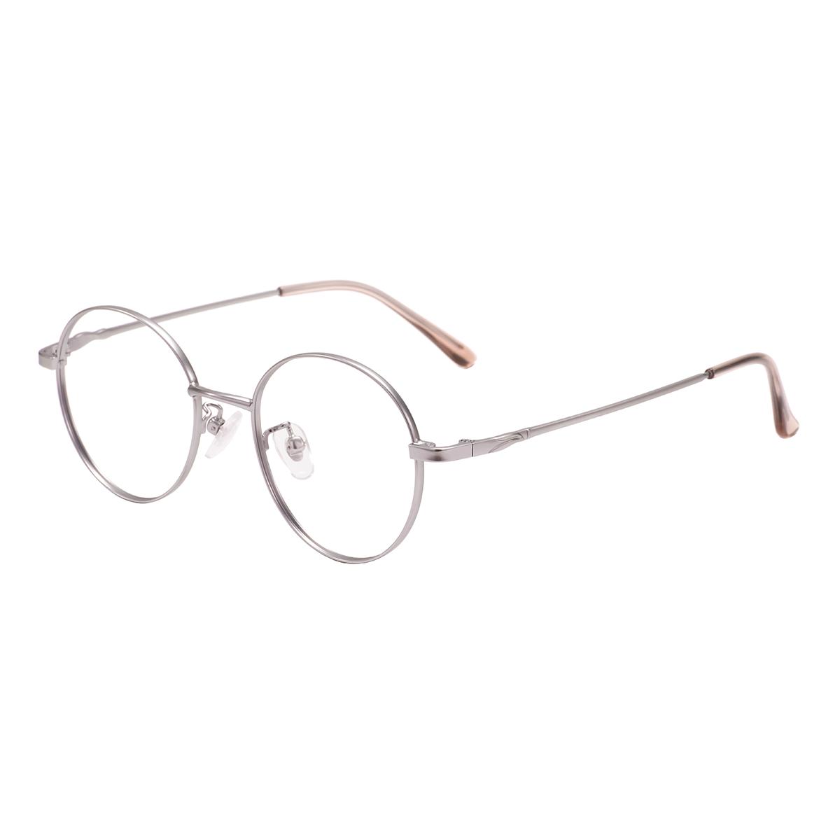 

New Women Vintage Metal Round Prescription Glasses Small Unisex Retro Ultra Light Reading Computer Progressive Polarized Glasses Single Version&1.56&None серебряный
