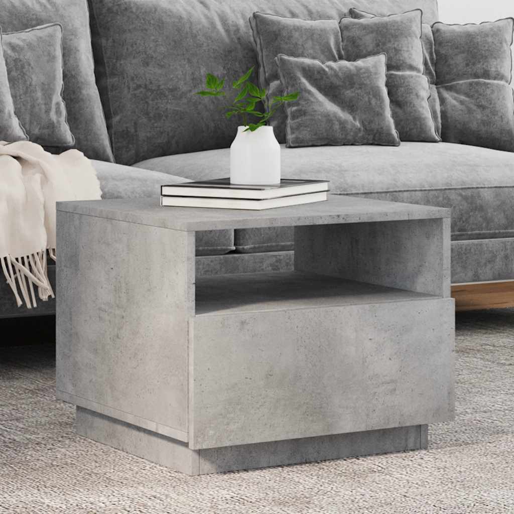 LED Coffee Table in Concrete Grey 50 x 49 x 40 cm