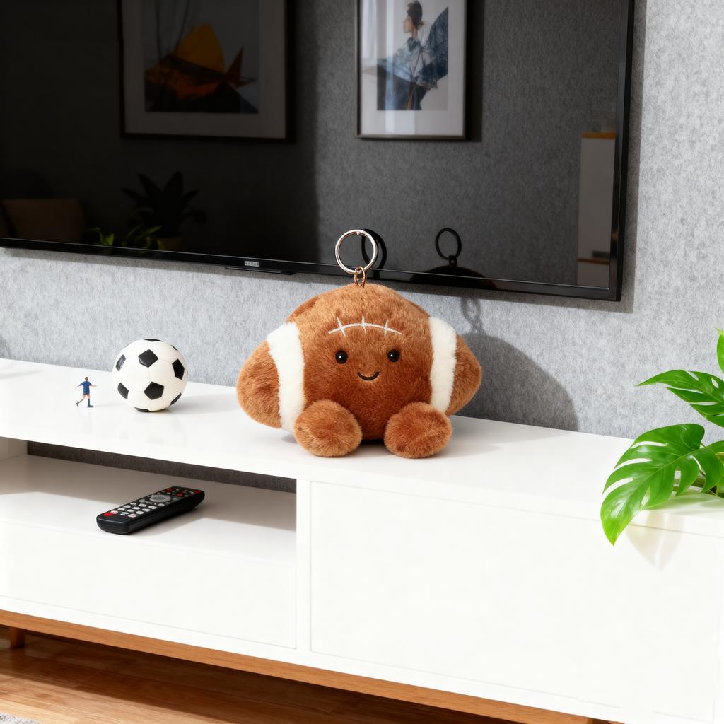 Small Football Cute Brown 5-inch Plush Toys Can Hang Schoolbags And Backpacks.