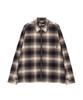 AVIREX OMBRE CHECK ZIP UP SHIRT men's 2XL 050 brown 783-5220013