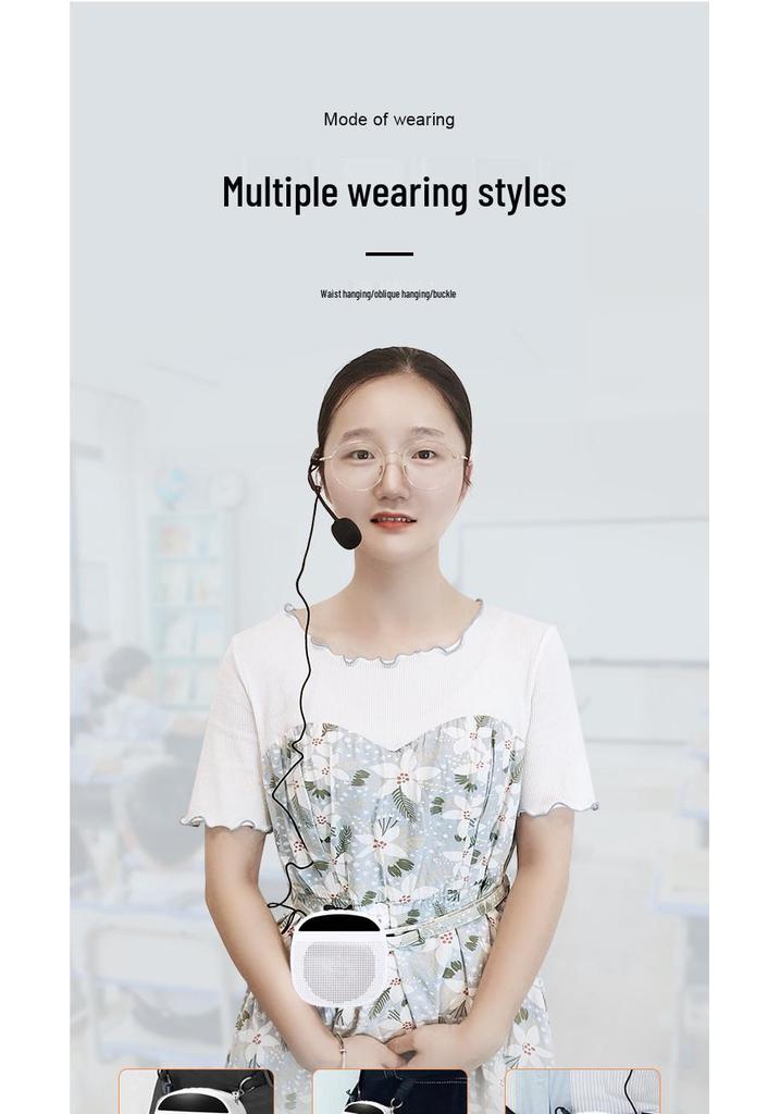High-Power Wireless Bee Megaphone Headset for Teachers and Tour Guides