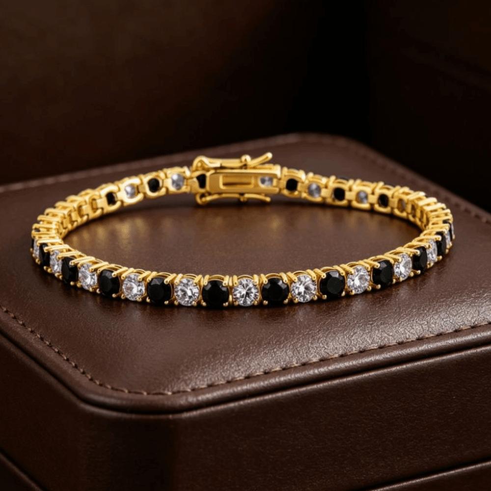 18K Gold Plated Chain Bracelet 4mm Zirconia Thin Chain Bracelet Cubic Zirconia Bracelet Luxury