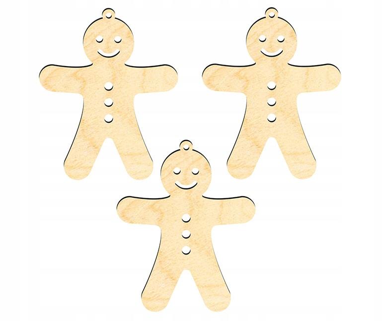 Wooden Christmas tree decorations Z11 3 pcs.