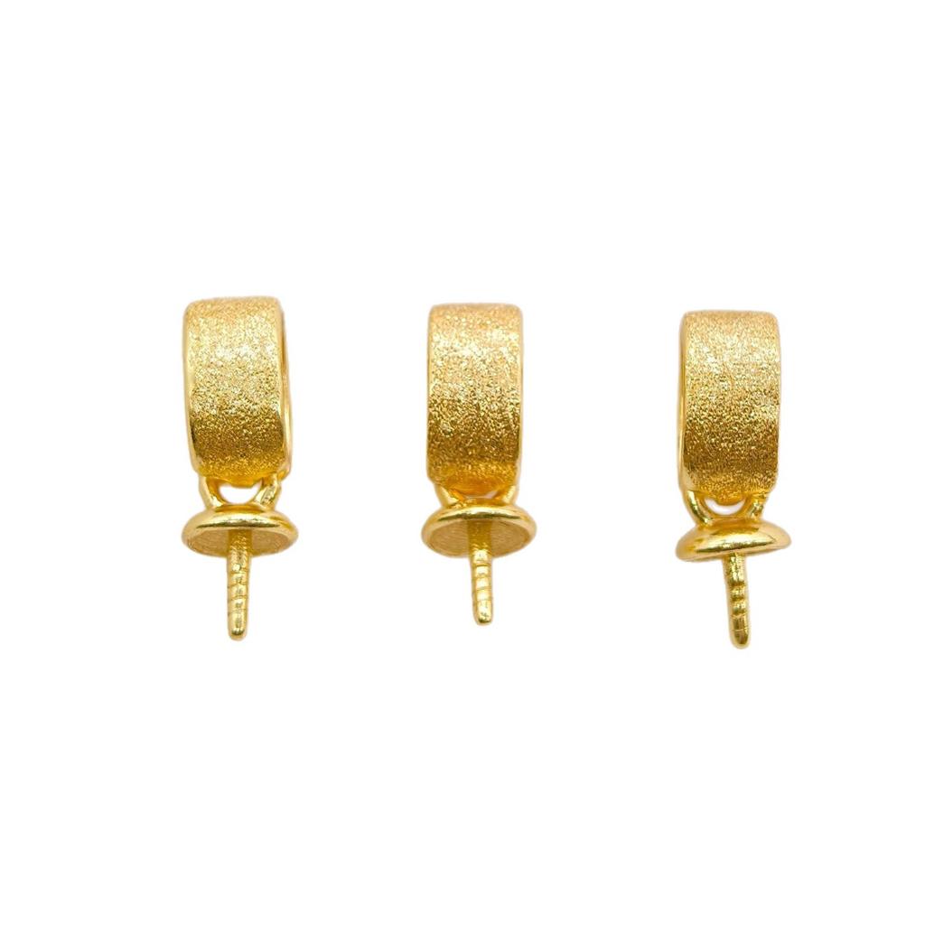 Plated DIY 925 Sterling Silver Peg Bail with Rhinestone