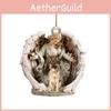 Creative 2024 Angel Girl And Dog Acrylic Car Hanging Ornament For Christmas Decoration