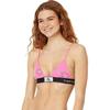 Calvin Klein Letter Fixed Double Shoulder Strap V-Shaped Triangle Cup Bra Women bra Pink QF7478-660