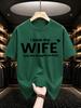 2026 New Pure Cotton Tshirt I Love My Wife She Bought It For Me Couple Fun Print Round Neck Short Sleeve Casual Top