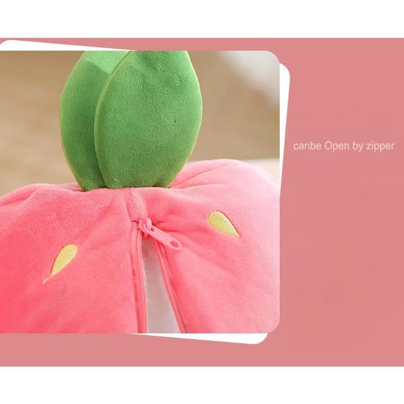 23/28/35cm Creative Funny Doll Carrot Rabbit Plush Toy Stuffed Soft Bunny Hiding In Strawberry Bag Toys for Kids Girls Birthday Gift
