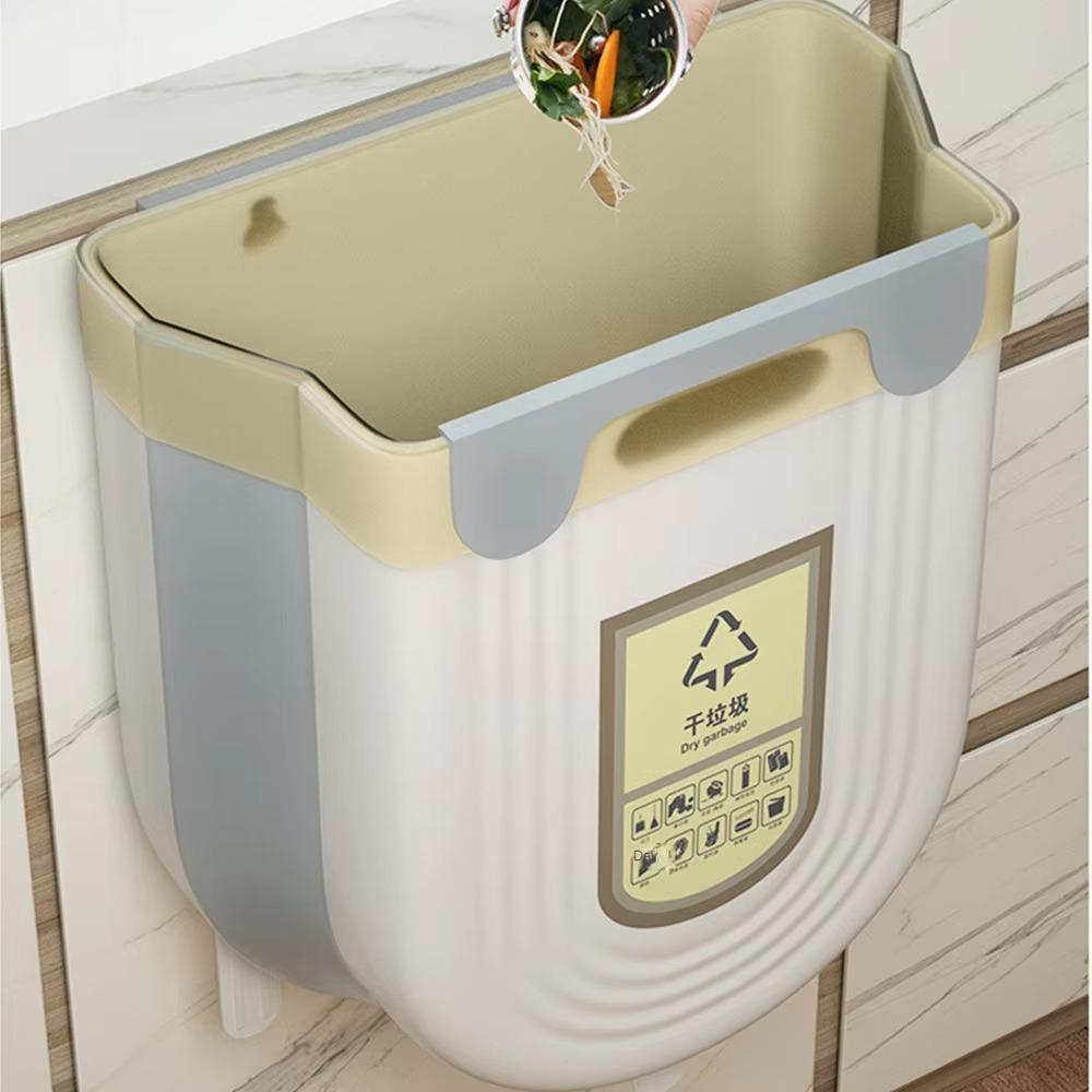 

Waterproof Trash Can Plastic Waste Bin New Dustbin Kitchen Grey-M